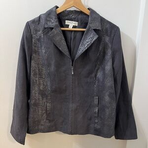Studio Works Grey Suede Western Jacket Size 10 Petite